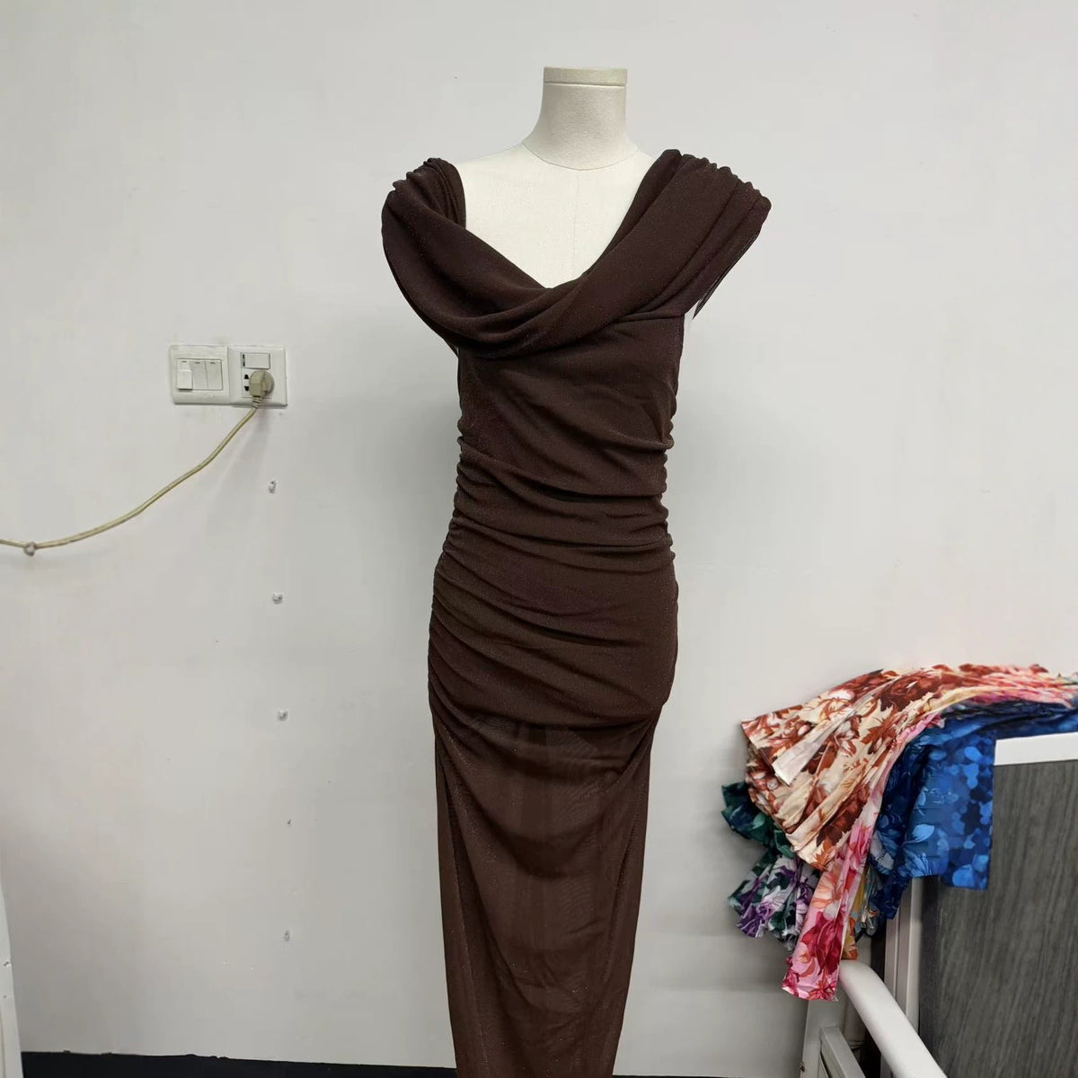 Vintage French-Style Sleeveless Chiffon Long Dress