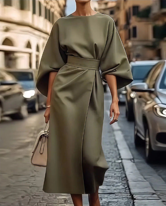 Aria Batwing Sleeve Tie-Waist Maxi Dress
