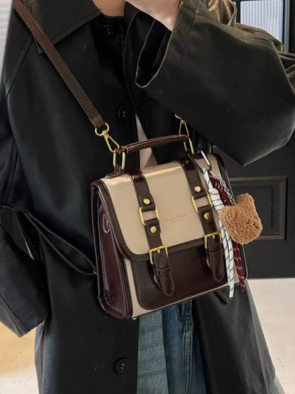 Buckle Flap Backpack Bag