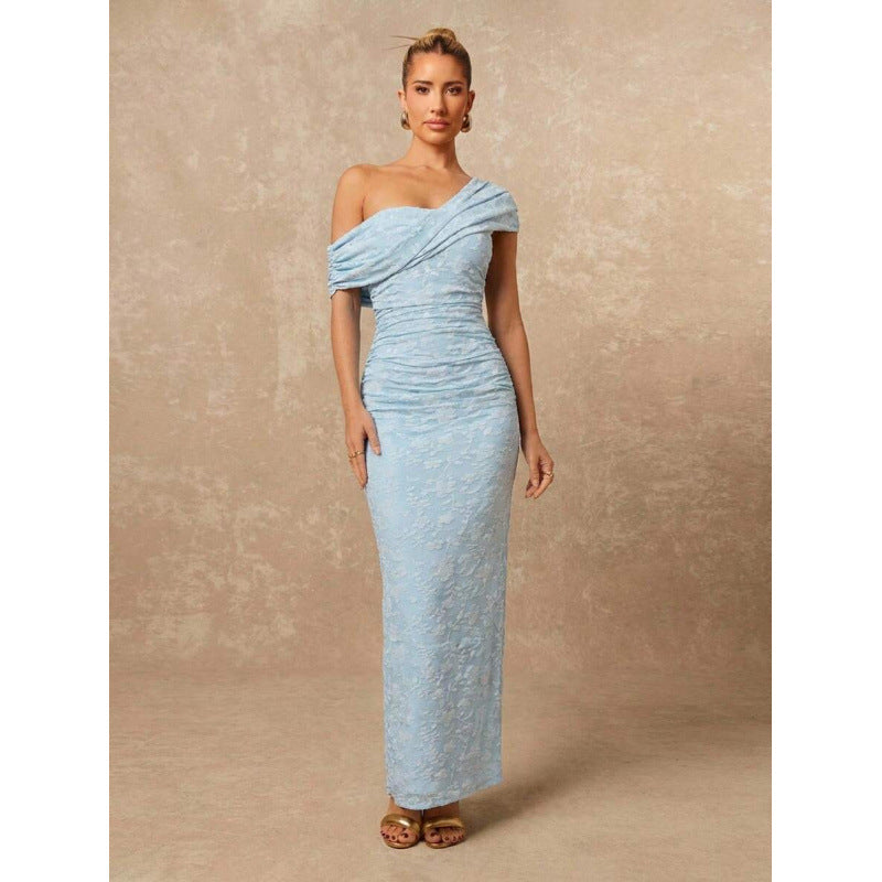Vintage French-Style Sleeveless Chiffon Long Dress