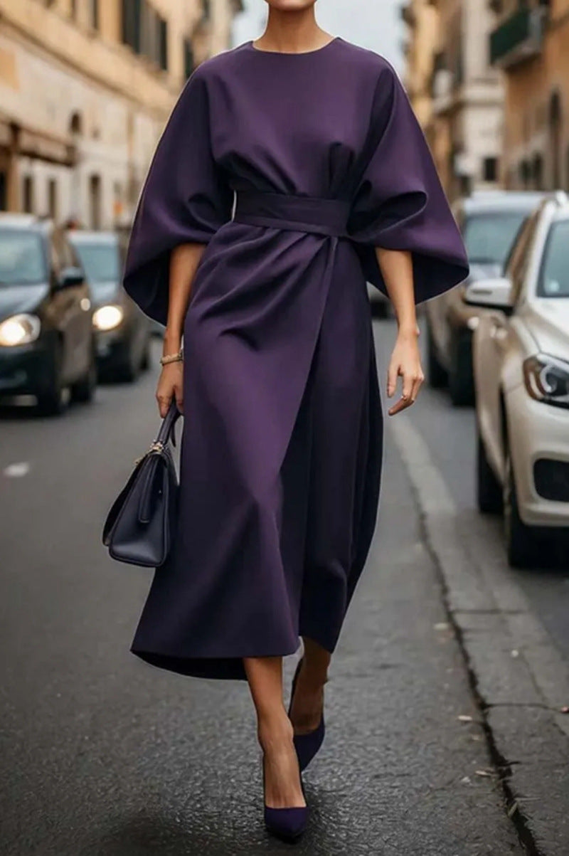 Aria Batwing Sleeve Tie-Waist Maxi Dress