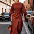 Aria Batwing Sleeve Tie-Waist Maxi Dress