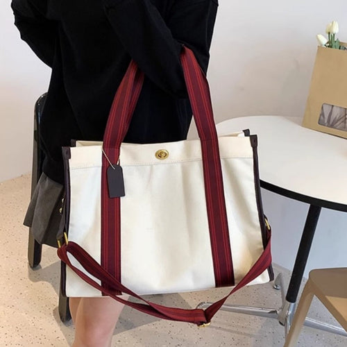 Contrast Canvas Tote Bag