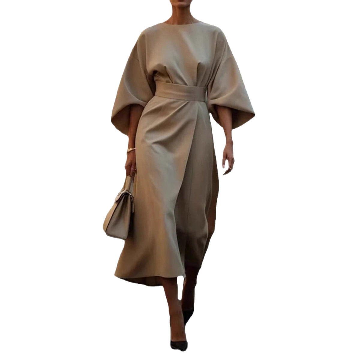 Aria Batwing Sleeve Tie-Waist Maxi Dress