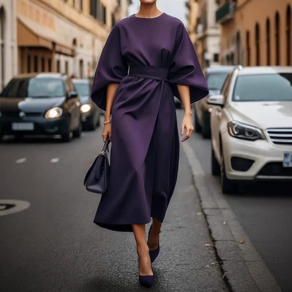 Aria Batwing Sleeve Tie-Waist Maxi Dress