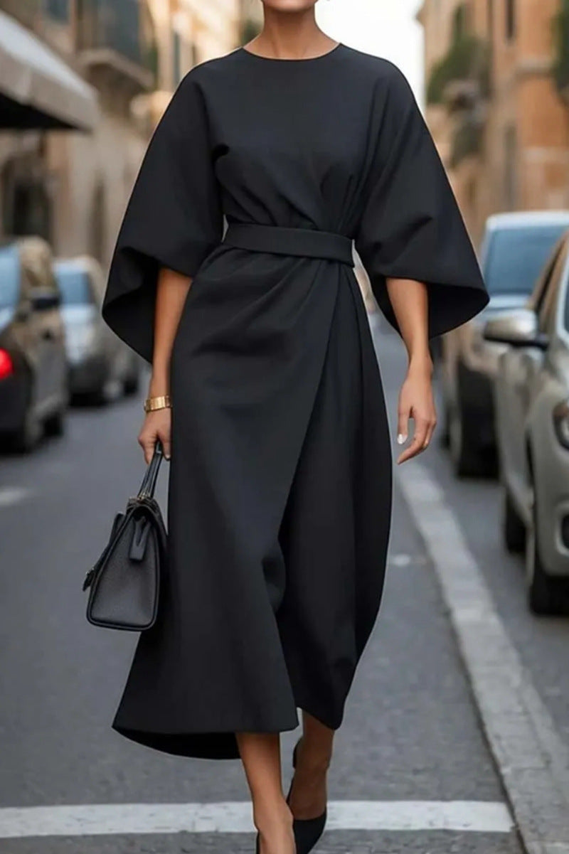 Aria Batwing Sleeve Tie-Waist Maxi Dress