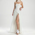 Slim-Fit Sleeveless Long Dress with French-Style Slit
