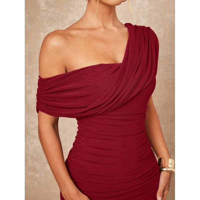 Vintage French-Style Sleeveless Chiffon Long Dress