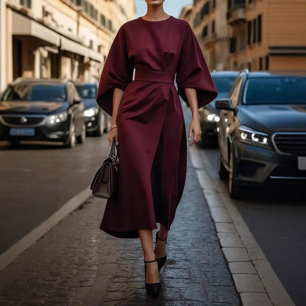 Aria Batwing Sleeve Tie-Waist Maxi Dress