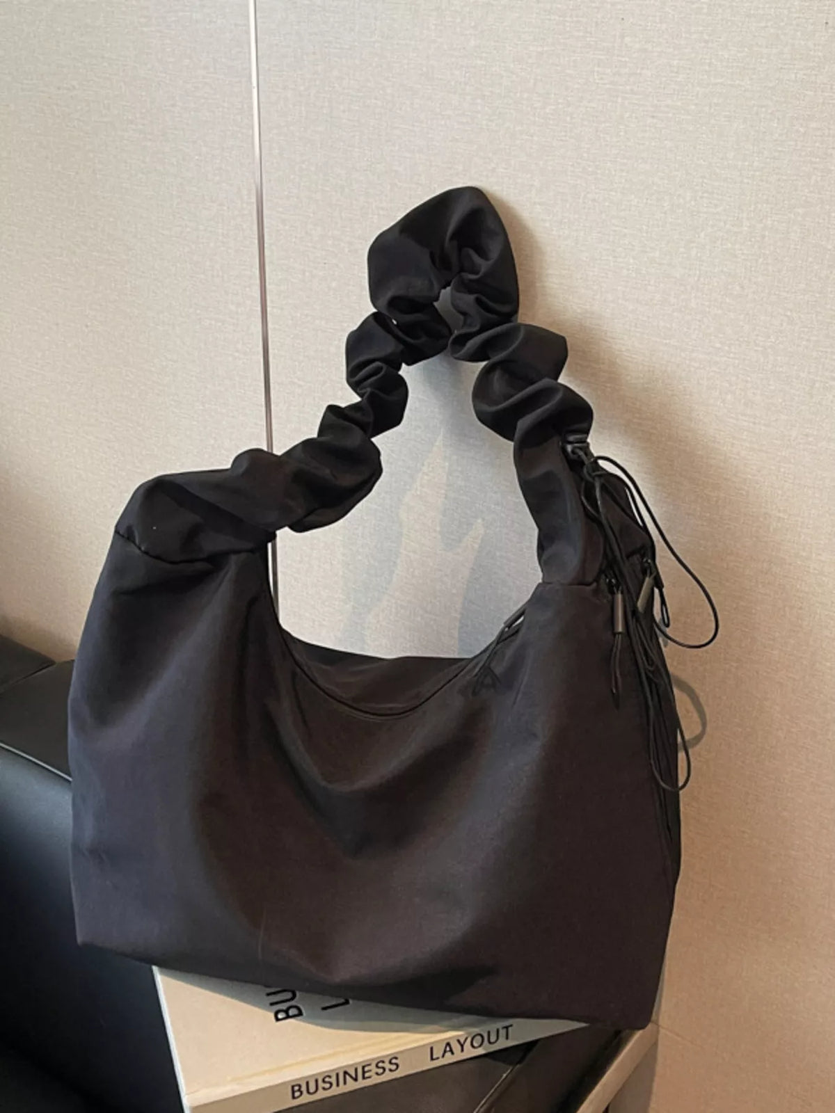 Ruched Handle Lightweight Shoulder Bag