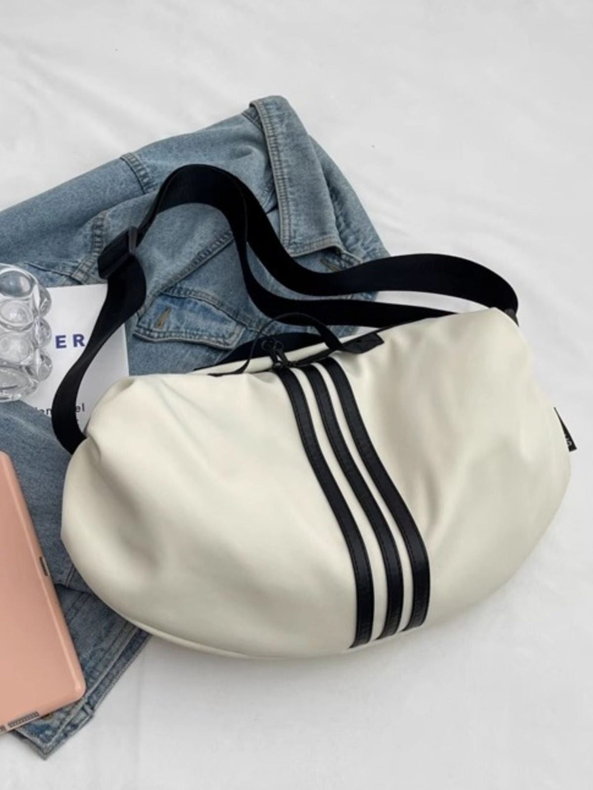 Contrast Striped Crossbody Bag