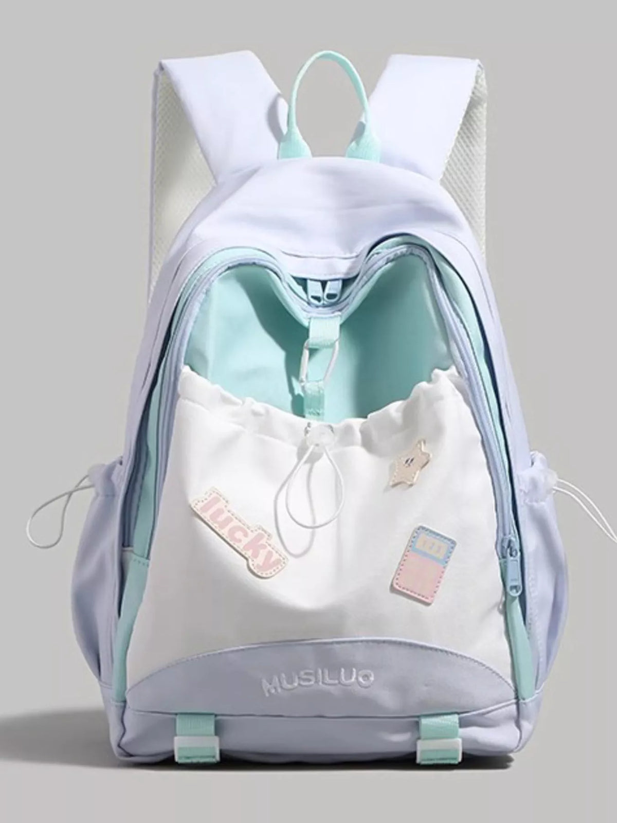 Drawstring Contrast Backpack Bag