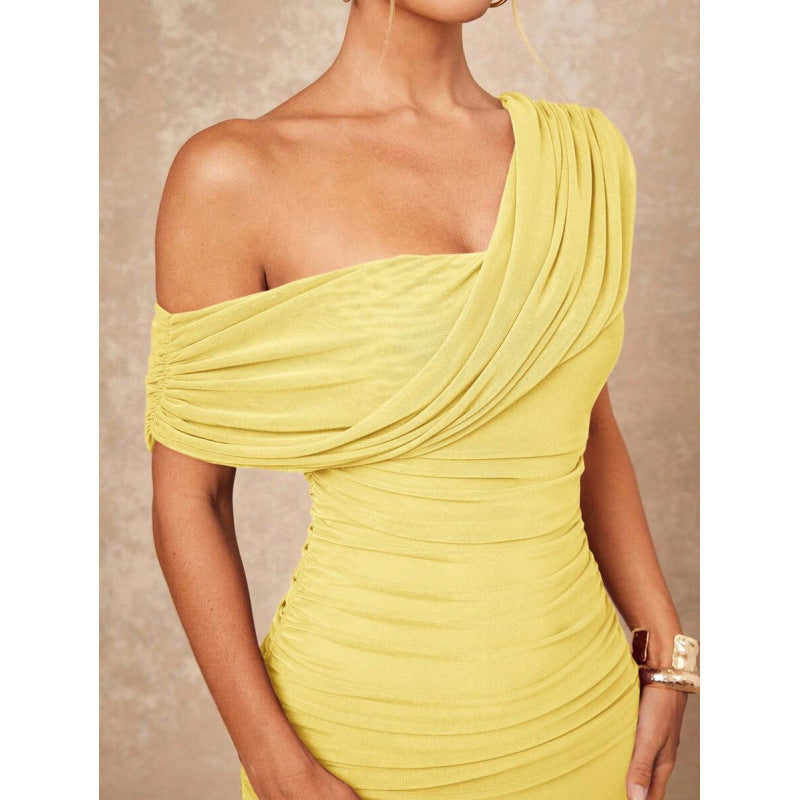Vintage French-Style Sleeveless Chiffon Long Dress