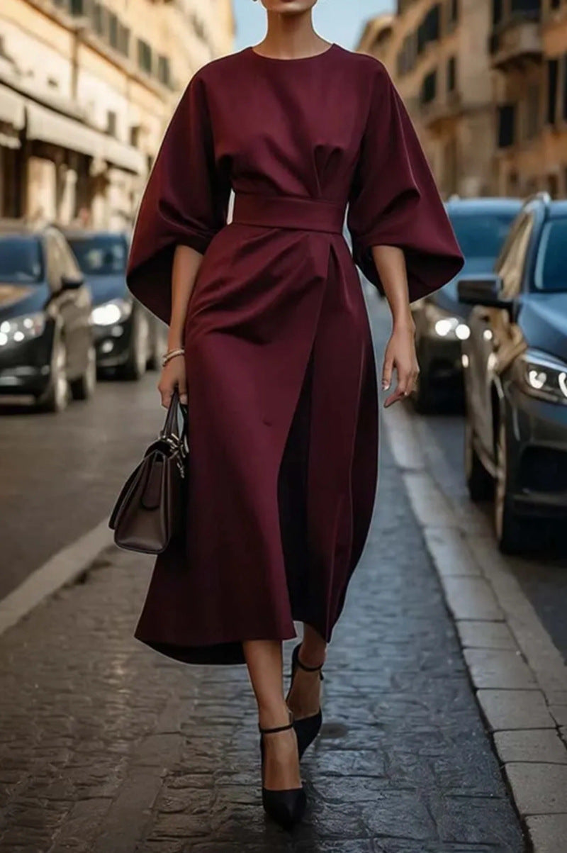 Aria Batwing Sleeve Tie-Waist Maxi Dress