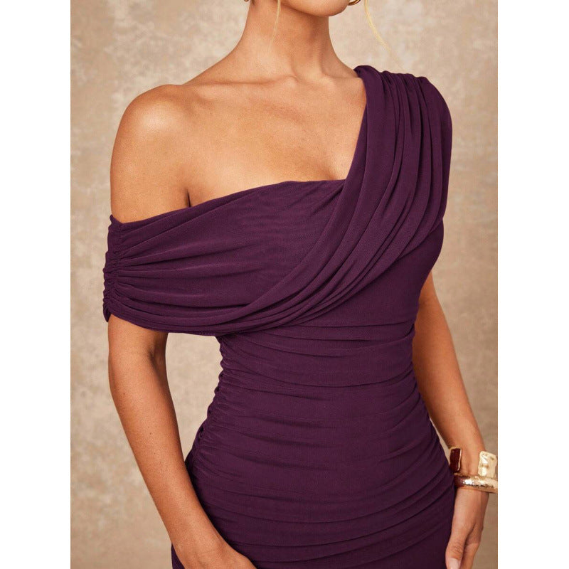Vintage French-Style Sleeveless Chiffon Long Dress