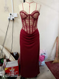 French Lace Slim-Fit Evening Dress, Tube Top or Camisole