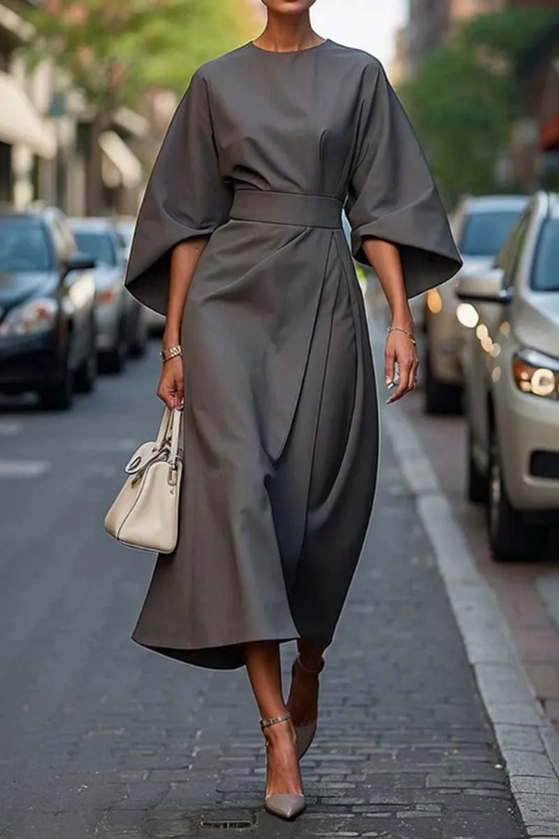 Aria Batwing Sleeve Tie-Waist Maxi Dress