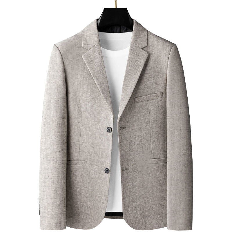 Men Slim Fit Linen Blend Solid Color Casual Suits