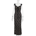 Hooded Lace Sleeveless Pencil Long Dress