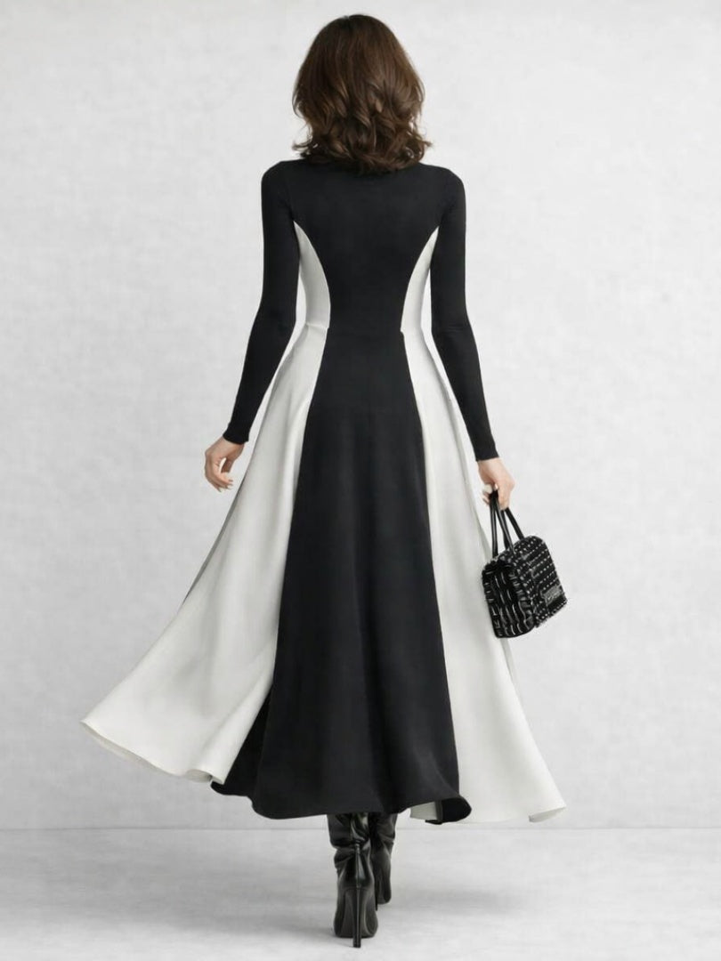 Mencía | Vestido Largo de Invierno Mujer Cuello Alto Manga Larga
